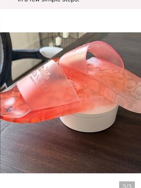 Coach Translucent Pink to Coral Gradient Slide Sandals